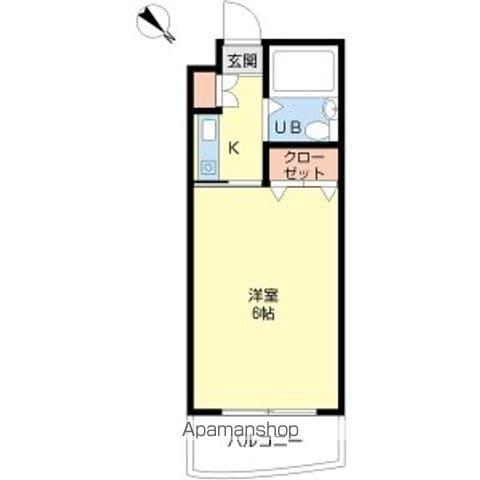 ジョイフル照ヶ丘(1K/4階)の間取り写真