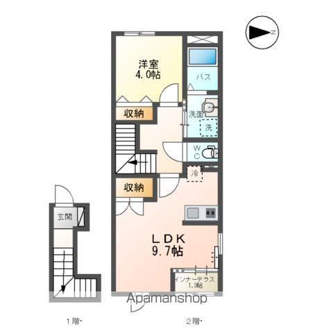 パレス・ウィスタリア(1LDK/2階)の間取り写真