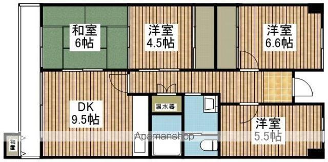 ユートピアレジデンス幸西A(4DK/1階)の間取り写真