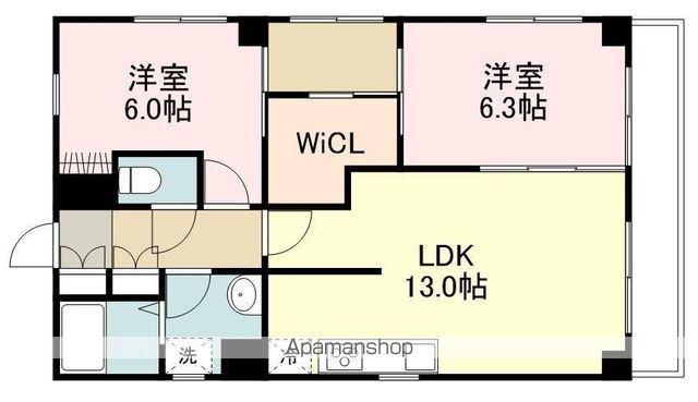SEALS二日町(2LDK/7階)の間取り写真