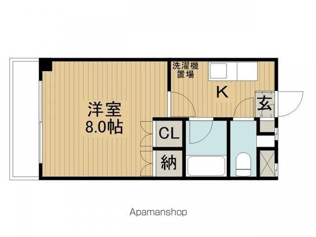 ビューフナト(1K/3階)の間取り写真