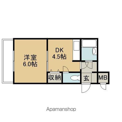 ライオンズマンション今治日吉町(1DK/5階)の間取り写真