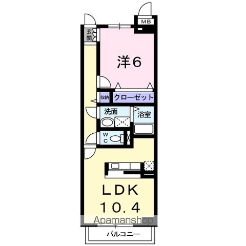 第2ファミール豊明(1LDK/3階)の間取り写真