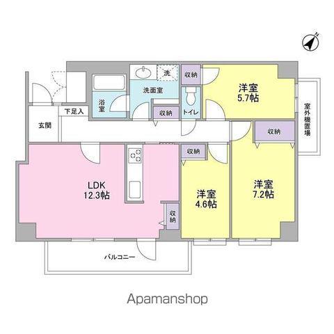 豊田ハウス(3LDK/5階)の間取り写真