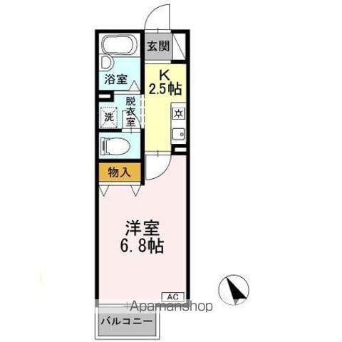 VIEW COURTⅡ(1K/1階)の間取り写真