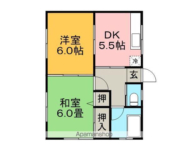 堤アパート(2K/1階)の間取り写真