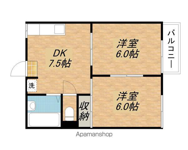 エアリーコートA棟(2DK/2階)の間取り写真