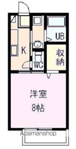 ラリーグラス(1K/1階)の間取り写真