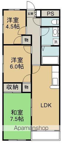 ロイヤルマンションしらかば(3LDK/1階)の間取り写真