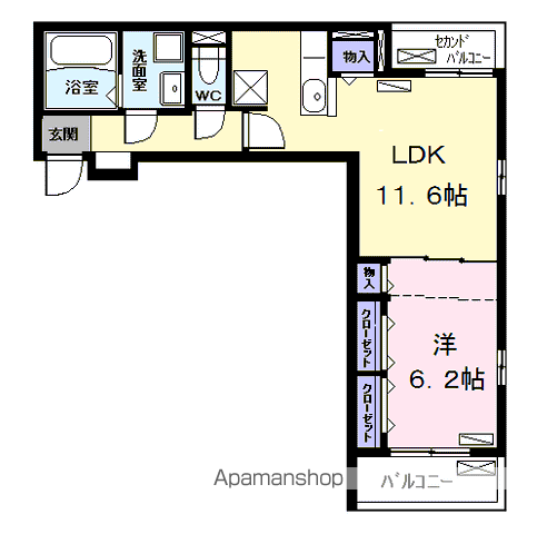 イル・パラディーゾ Ⅱ(1LDK/3階)の間取り写真