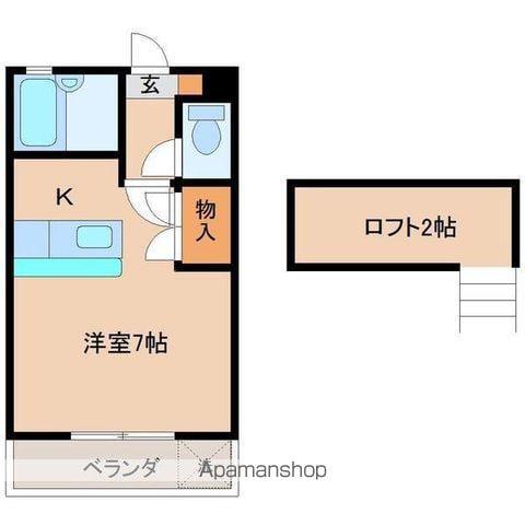 エレガンスメゾンⅡ(ワンルーム/2階)の間取り写真