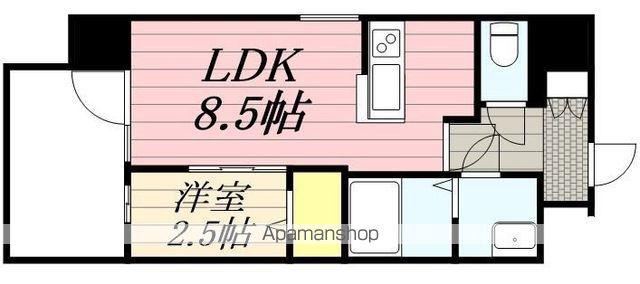 グランコート九大病院前(1LDK/6階)の間取り写真