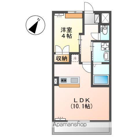 アルファー(1LDK/2階)の間取り写真