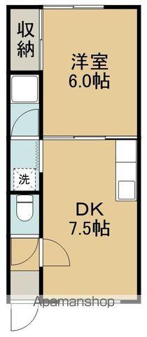 クラージュ花園(1DK/2階)の間取り写真