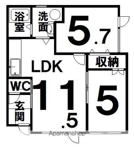 エコハウス幸(2LDK/1階)の間取り写真