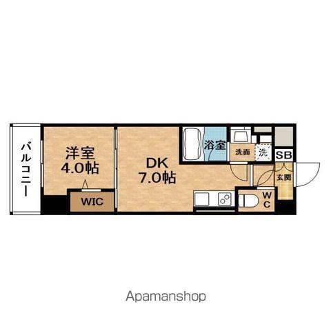 URBANEX西天満(1DK/7階)の間取り写真