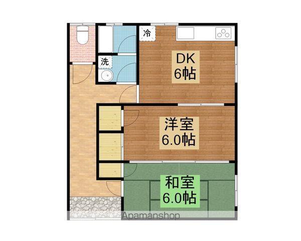 山陽本線 西条駅(広島) バス乗車時間:20分 フジグラン前バス停で下車 徒歩10分 1階建 築46年(2DK/1階)の間取り写真