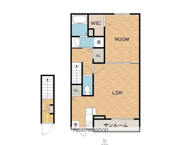 オリーブ羽倉崎 A棟(1LDK/2階)の間取り写真