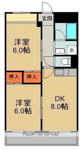 シャトー辻本Ⅱ(2LDK/4階)の間取り写真