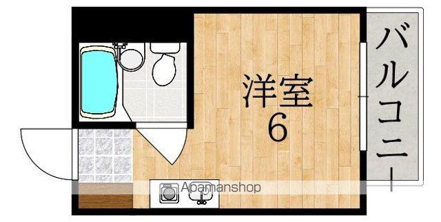 青葉ロイヤルハイツ(ワンルーム/2階)の間取り写真