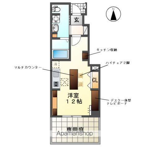 名古屋市鶴舞線 上小田井駅 徒歩20分 2階建 築1年(ワンルーム/1階)の間取り写真