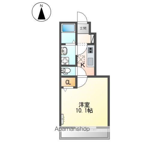 BELLE WHITE(1K/1階)の間取り写真
