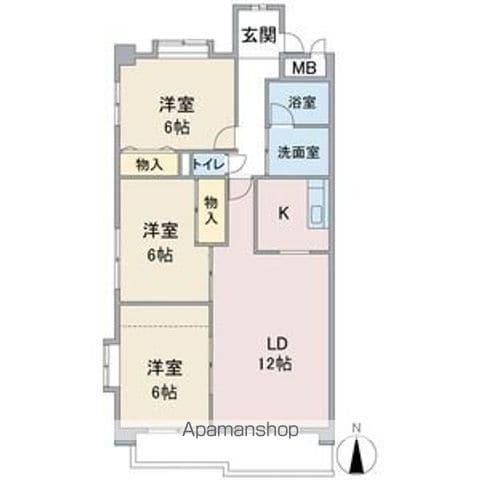 東栄ビル(3LDK/4階)の間取り写真