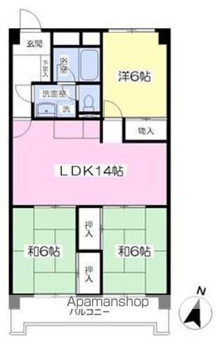 リシェス クレーヴ(3LDK/2階)の間取り写真