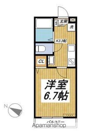 アベニール平和台(1K/1階)の間取り写真