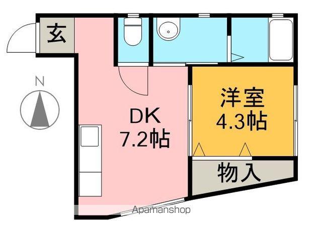 カーサブライト西秦泉寺(1DK/1階)の間取り写真