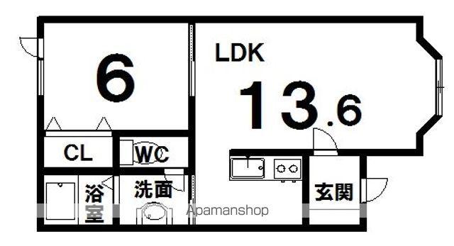 DEARⅡ(1LDK/2階)の間取り写真