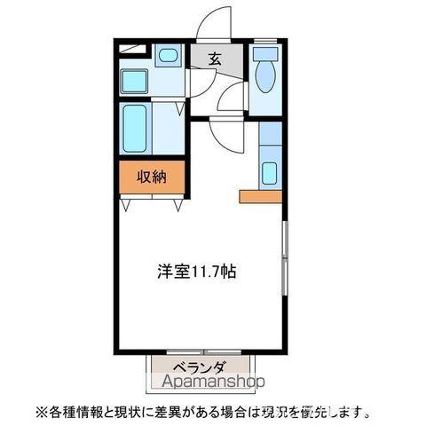 トスカーナ I(ワンルーム/2階)の間取り写真