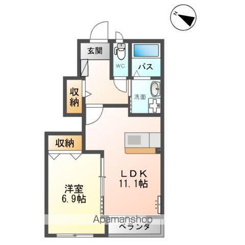 パープル(1LDK/1階)の間取り写真