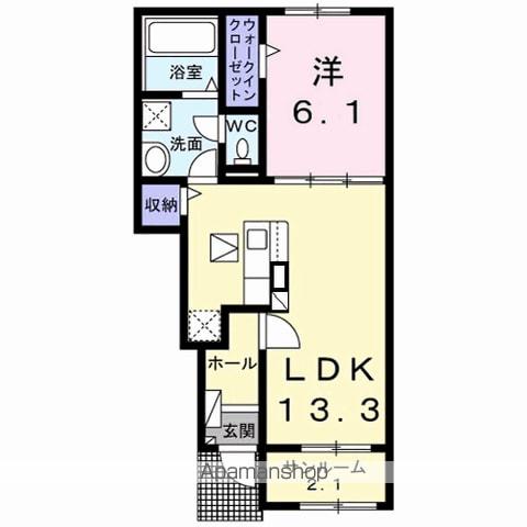 ボヌール金木犀 Ⅱ(1LDK/1階)の間取り写真