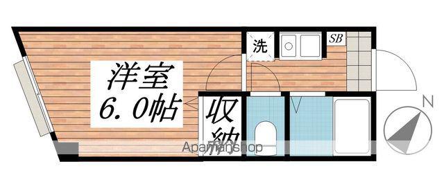 ヴァンテアンⅡ(1K/2階)の間取り写真