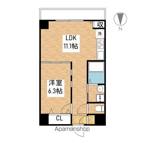 AHビル(1LDK/4階)の間取り写真