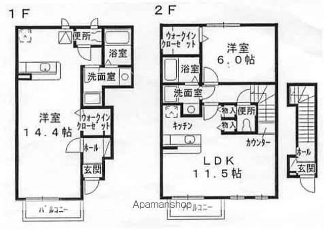シャン・ミリューⅠB(1LDK/2階)の間取り写真