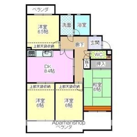 ユニーブル原パークⅢ(4DK/2階)の間取り写真