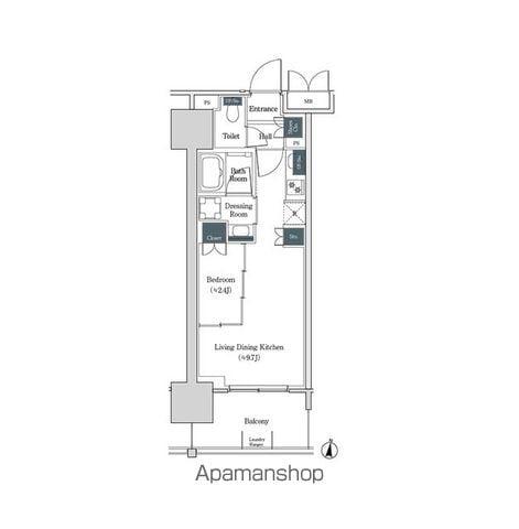ブルックサイドレジデンス木場(1LDK/3階)の間取り写真