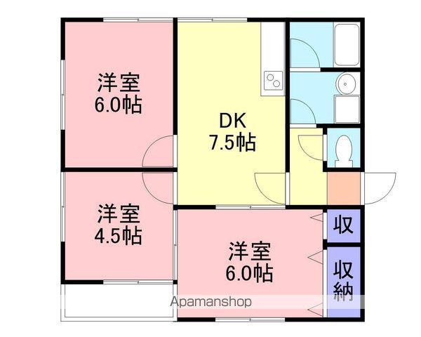 サンコートⅠ(3DK/2階)の間取り写真