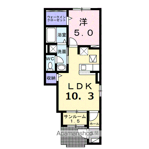 サン メゾン(1LDK/1階)の間取り写真