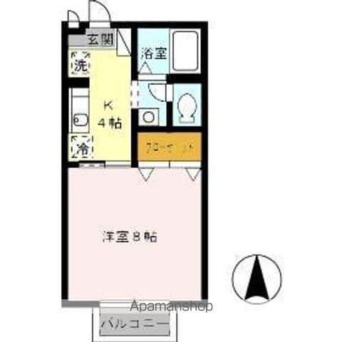 コンフォート玉名(1K/2階)の間取り写真