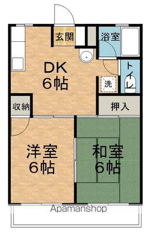 フォレスト常念(2DK/2階)の間取り写真