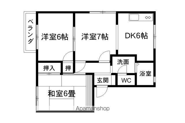 フレグランスTLC(3DK/2階)の間取り写真