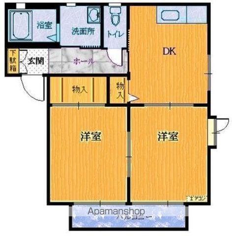 ハウスTERRAA(2DK/1階)の間取り写真