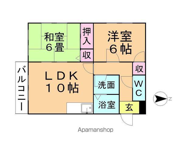 グレイスメゾンA(2LDK/2階)の間取り写真