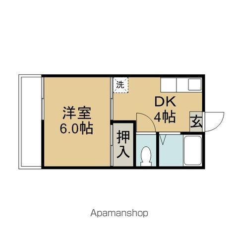 コーポ忠洋(1DK/1階)の間取り写真