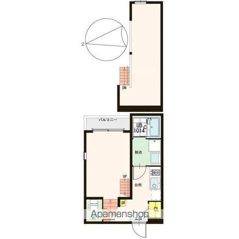 ソレイユ仙台(1K/1階)の間取り写真