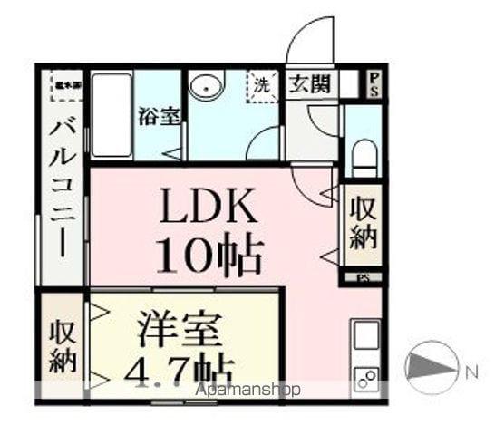 PURE(1LDK/3階)の間取り写真