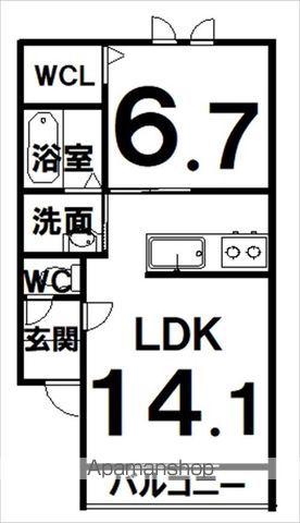 ハスコリオ・ソレイユ(1LDK/1階)の間取り写真